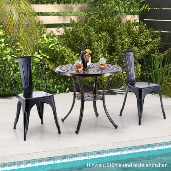 Lauko stalas 79x71cm., juodos/vario spalvos