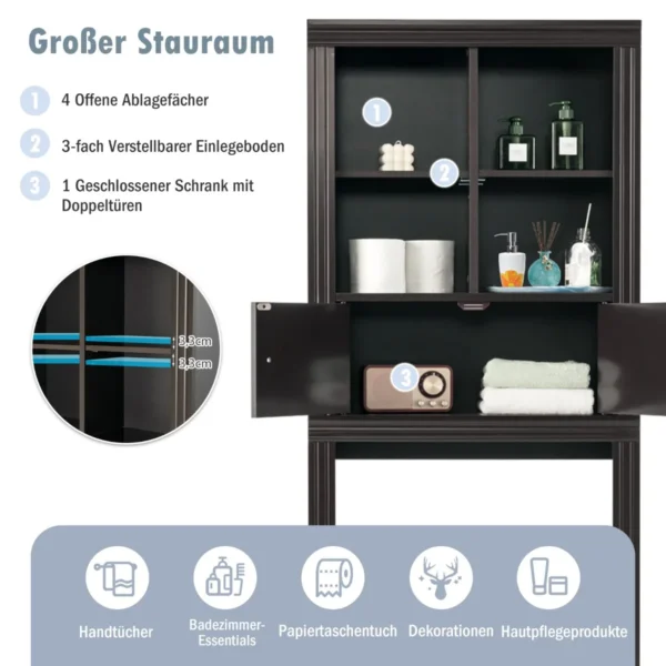 Vonios spintelė 61x20x165cm., tamsiai rudos spalvos