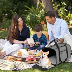 Vėžimėlis šunims 59x37x102cm., pilkos/juodos spalvos