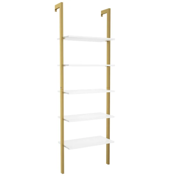 Pastatoma lentyna 61x30x183cm., baltos/auksinės spalvos