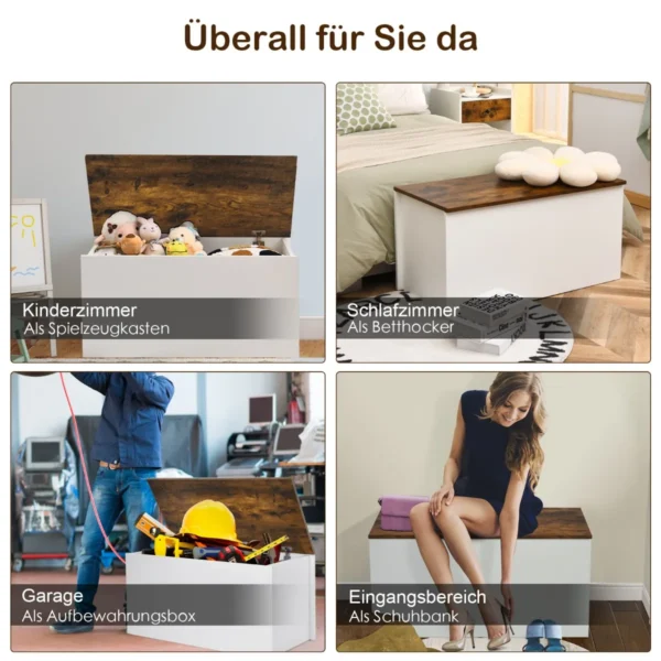 Batų suoliukas 90x45x45,5cm., rudos/baltos spalvos