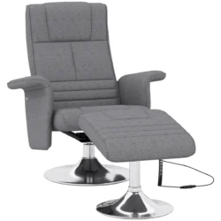 Masažinis fotelis su pakoju Homcom, pilkos/sidabrinės spalvos 