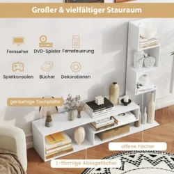 TV staliukas 144,5x29,5x121cm., baltos spalvos