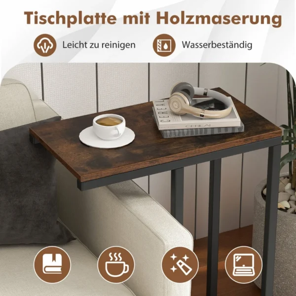 tv-tabletttisch-sofatisch-11698_6_.webp Šoninis staliukas 45,5x25,5x64cm., juodos/rudos spalvos