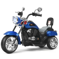 Elektrinis vaikiškas motociklas 91x48x64cm., juodos/mėlynos spalvos