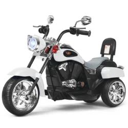 Elektrinis vaikiškas motociklas 91x48x64cm., juodos/baltos spalvos