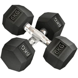 Rinkinys iš 2 hantelių Homcom 11,5x11,5x28,8cm., juodos/sidabrinės spalvos