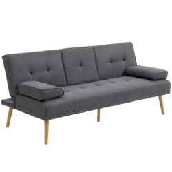 Sofa-lova Homcom 181x77x78cm., tamsiai pilkos/šviesiai rudos spalvos