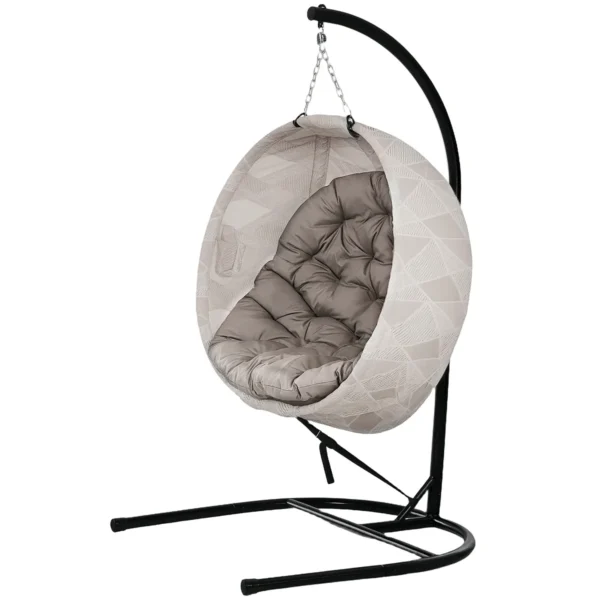 Pakabinamas supamasis krėslas Outsunny 114x106x178cm., juodos/smėlio spalvos