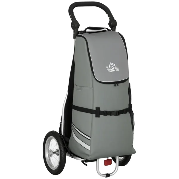 Dviračio priekaba Homcom 53x43x110cm., pilkos/juodos spalvos