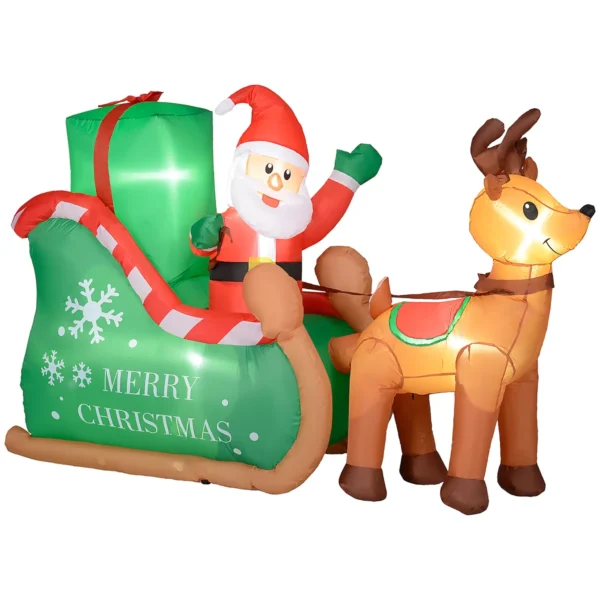 Pripučiama kalėdinė dekoracija Outsunny 210x80x140cm., įvairių spalvų