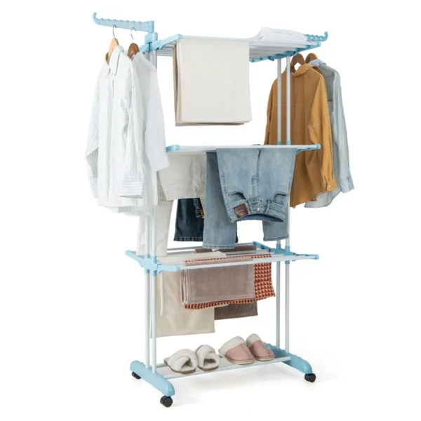 Skalbinių džiovyklė 127x63x171cm., baltos/mėlynos spalvos