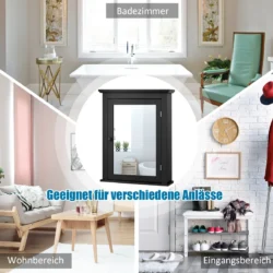 Pakabinama vonios spintelė 56x14,5x69cm., juodos spalvos