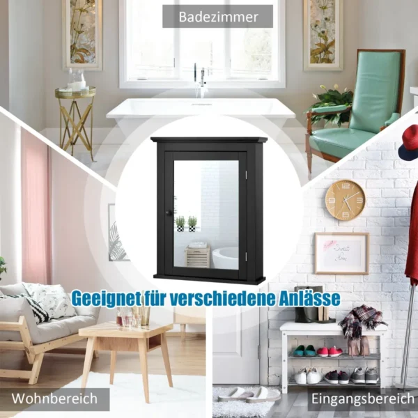 Pakabinama vonios spintelė 56x14,5x69cm., juodos spalvos