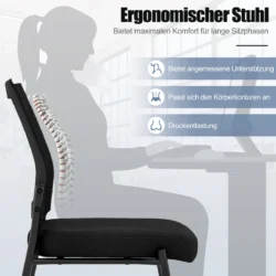 Rinkinys iš 2 biuro kėdžių 59,5x59x86cm., juodos spalvos