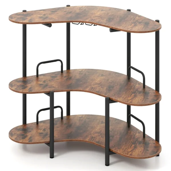 Virtuvės lentyna 120x66x102cm., rudos/juodos spalvos