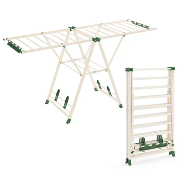 Skalbinių džiovyklė 184x56x168cm., smėlio/žalios spalvos