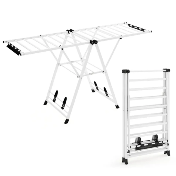 Skalbinių džiovyklė 184x56x168cm., baltos/juodos spalvos