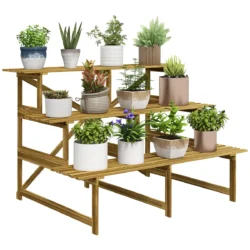 Gėlių stovas Outsunny 120x80x78cm., šviesiai rudos spalvos