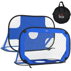 Rinkinys iš 2 futbolo vartų vaikams Homcom 123x80x80cm., mėlynos/juodos spalvos