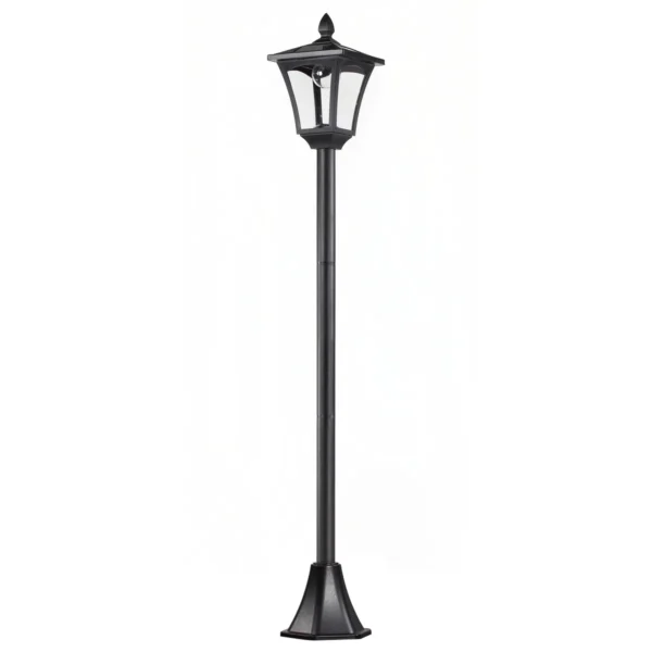 Sodo šviestuvas su saulės baterija Outsunny 18x18x160cm., juodos spalvos