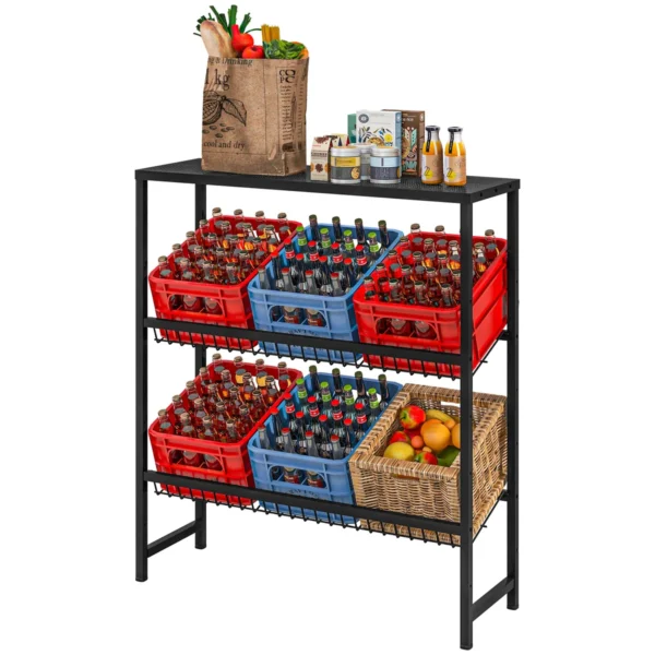 Stovas dėžėms Homcom 103x33x113,5cm., juodos spalvos 