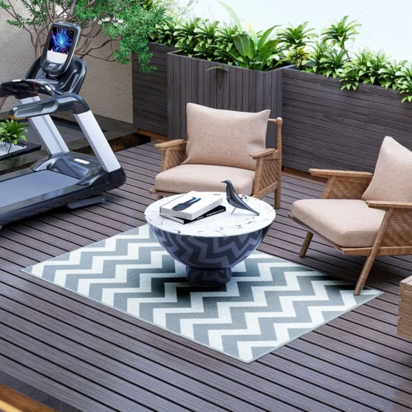 Lauko kilimas Outsunny 121x182x0,3cm., pilkos/baltos spalvos 