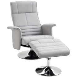 Masažinis fotelis su pakoju Homcom, pilkos/sidabrinės spalvos 