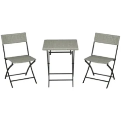 Sodo baldų komplektas iš 3 dalių Outsunny, pilkos/juodos spalvos