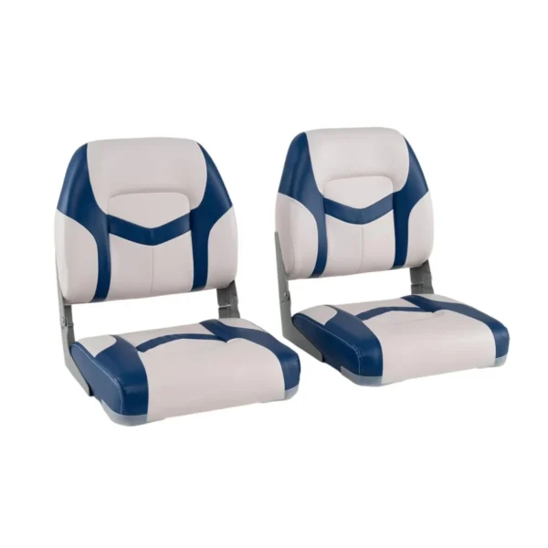 Rinkinys iš 2 valties sėdynių 50x42x51cm., baltos/mėlynos spalvos