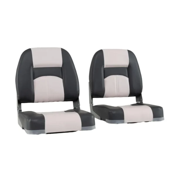 Rinkinys iš 2 valties sėdynių 42x49x51cm., tamsiai pilkos/baltos spalvos