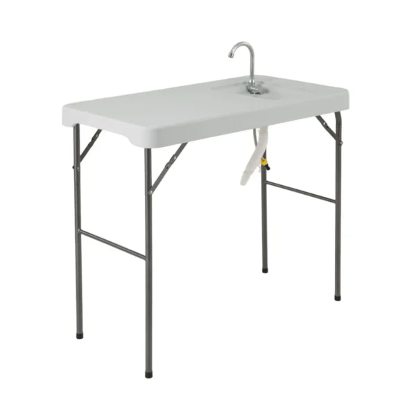 13666.webp Turistinis sulankstomas stalas 108x58x93cm., baltos/pilkos spalvos
