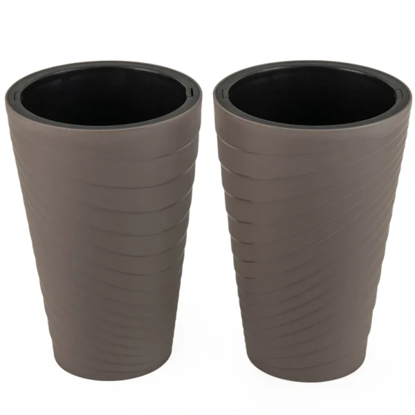Rinkinys iš 2 vazonų 29,5x45cm., rudos spalvos