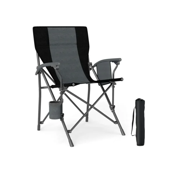 Rinkinys iš 2 turistinių kėdžių 59x63x89cm., juodos/pilkos spalvos 