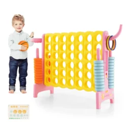 Lauko žaidimas keturis iš eilės 120x33x78,5cm., geltonos/rožinės spalvos