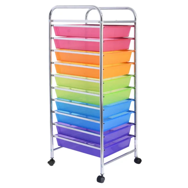 Vežimėlis su stalčiais 33x37x86cm., įvairių spalvų