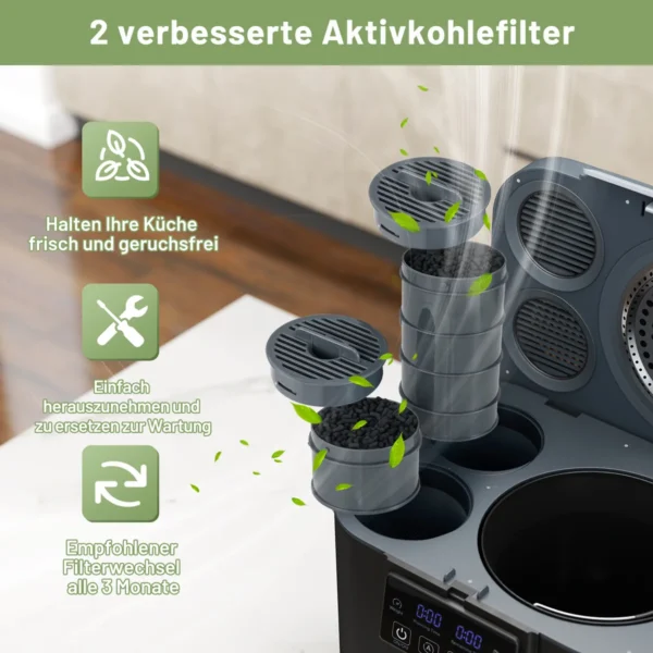 Elektrinis komposterinis 33,5x26x34cm., juodos spalvos