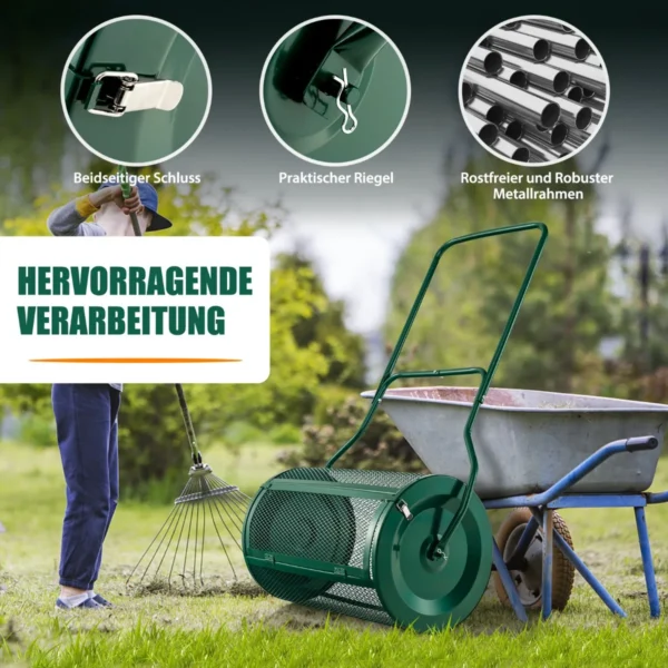 Komposto barstytuvas 68x39x124cm., žalios spalvos