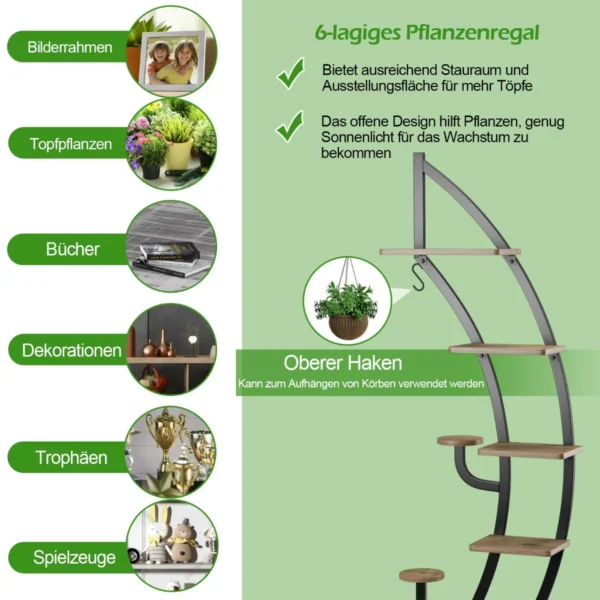 Gėlių stovas 60x30x155cm., rudos/juodos spalvos