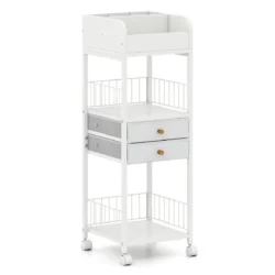 Vonios lentyna su ratukais 30x30x90cm., baltos spalvos