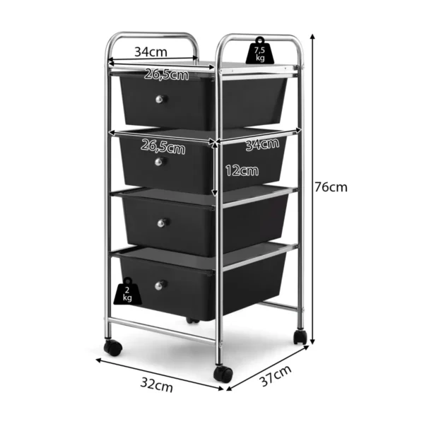 aufbewahrungswagen-hw55240bk_6_.webp Vežimėlis su stalčiais 37x32x76cm., juodos/sidabrinės spalvos