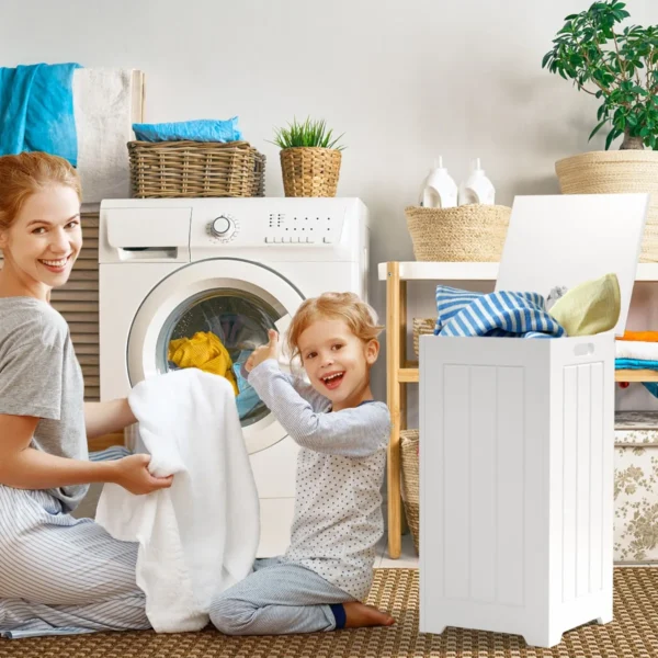 Skalbinių krepšys 30x30x61cm., baltos spalvos