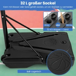 Krepšinio stovas 77x78x355cm., įvairių spalvų