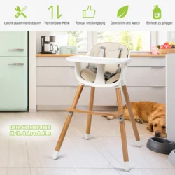 Kūdikio maitinimo kėdutė 57x57x83cm., šviesiai rudos/kreminės spalvos