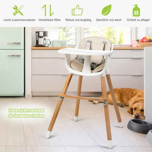 Kūdikio maitinimo kėdutė 57x57x83cm., šviesiai rudos/kreminės spalvos