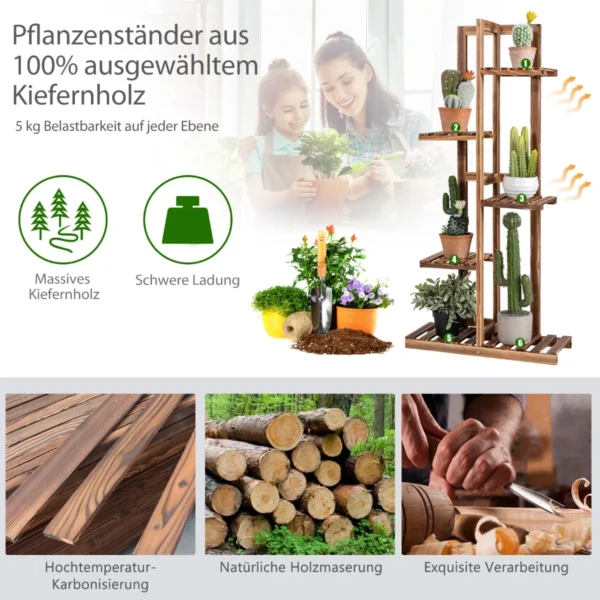 Gėlių stovas 50x21x103cm., rudos spalvos