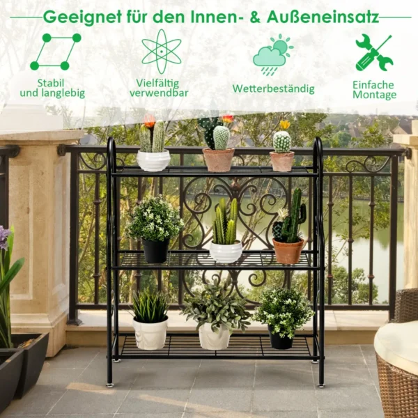 Augalų lentyna 72x25x85cm., juodos spalvos