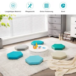 Rinkinys iš 6 sėdmaišių 38x34x5cm., mėlynos/pilkos spalvos