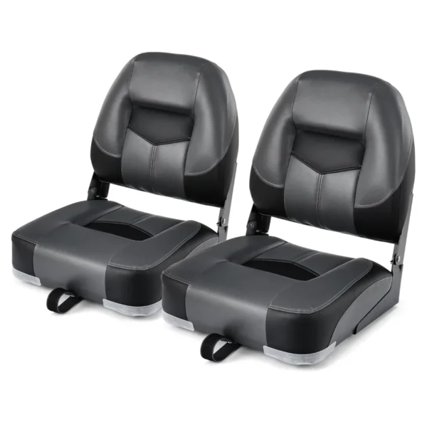 Rinkinys iš 2 valties sėdynių 50x42x52cm., tamsiai pilkos/juodos spalvos