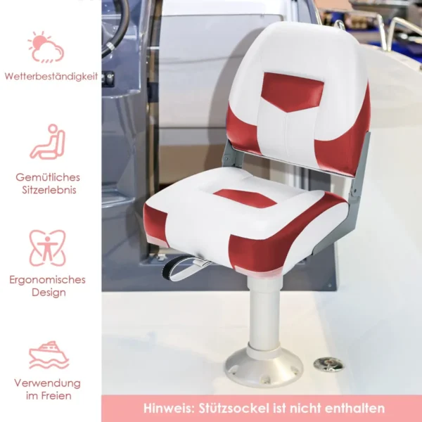 Rinkinys iš 2 valties sėdynių 50x42x52cm., baltos/raudonos spalvos